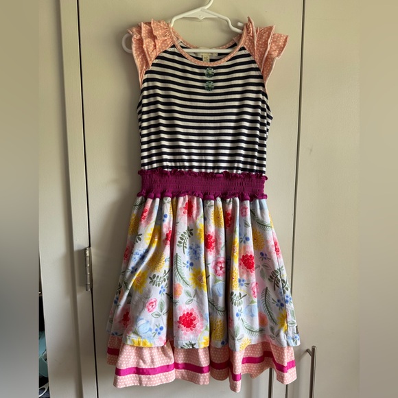 Matilda Jane Gummi Fruits Dress, Happy & Free Fruiti Floral Stripes, MSRP $65, 8 - Picture 3 of 7